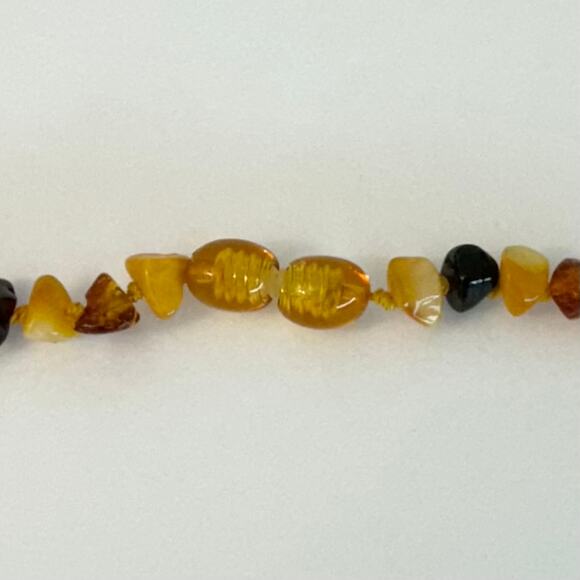Baltic Amber Necklace Multi-Color Knotted Polished (N721) - Picture 4 of 7